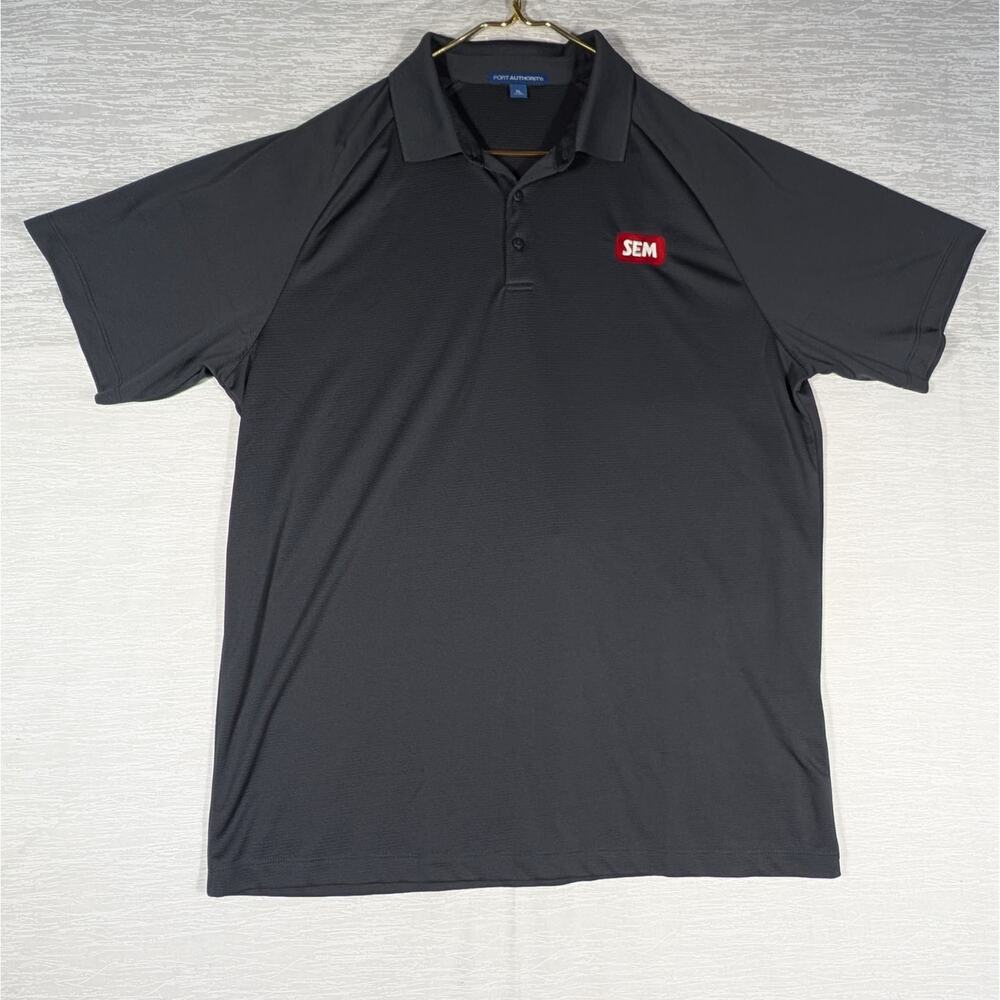 Port Authority SEM Employee Uniform Polo Shirt Mens XL Grey Short Sleeve